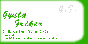 gyula friker business card